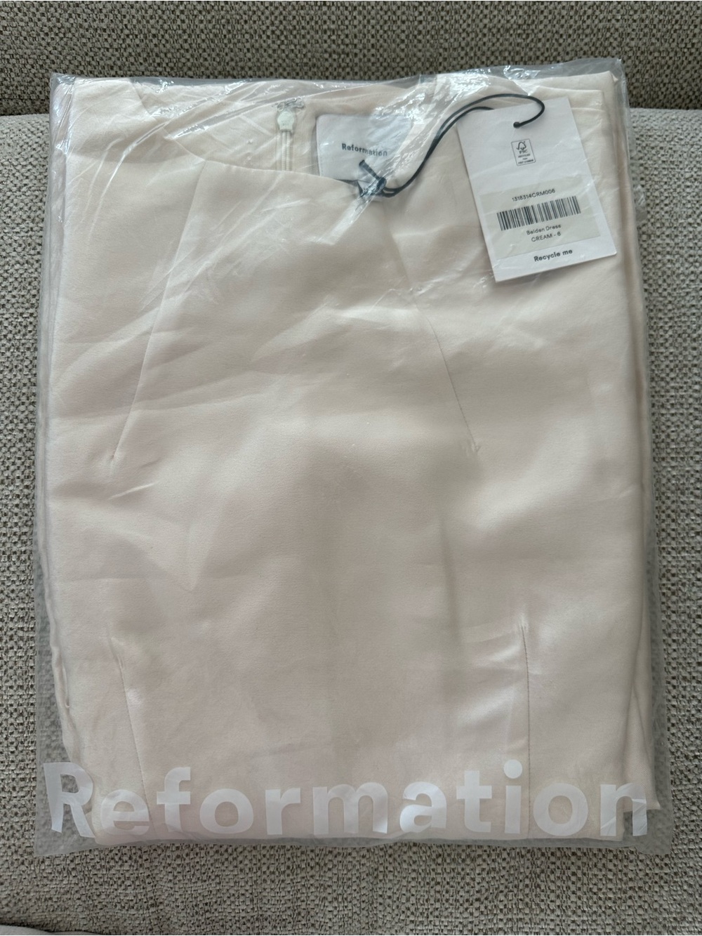 Reformation Cream Belden Dress